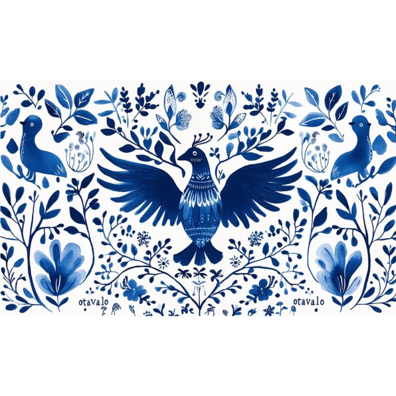Blue and white