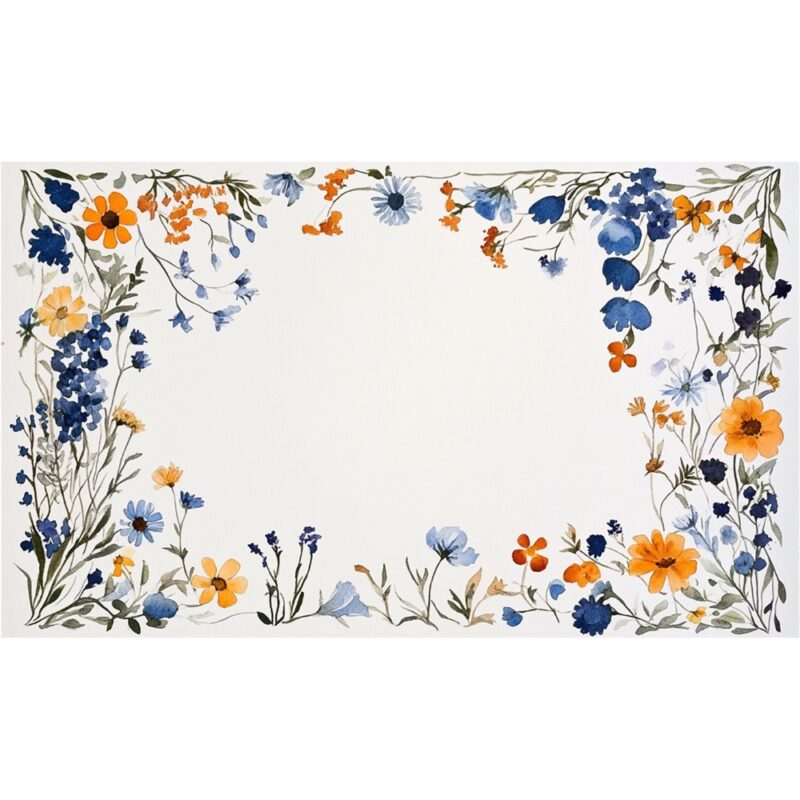 Card wit catercolor blue