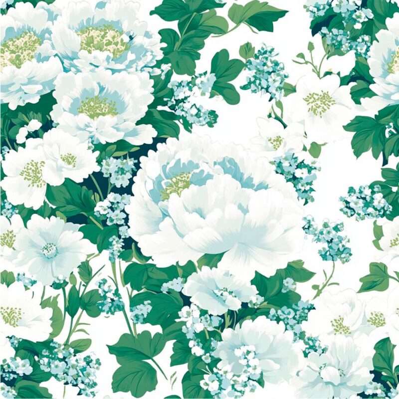 White & green design